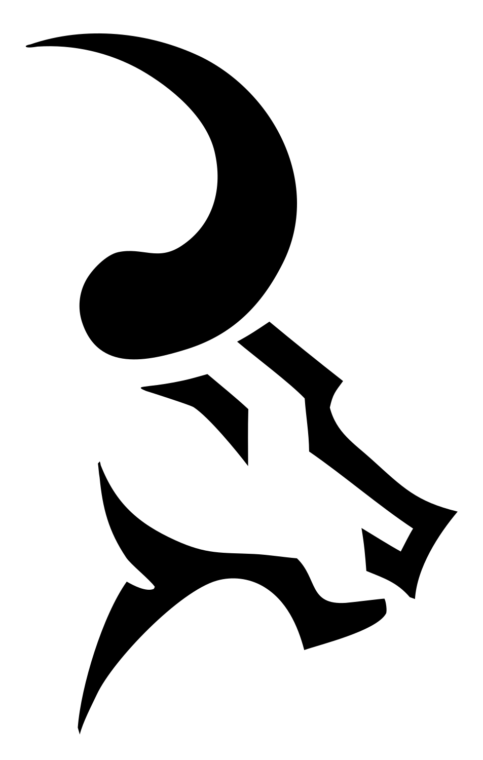 Tribal Bull Head Badge #ffffff/#000000