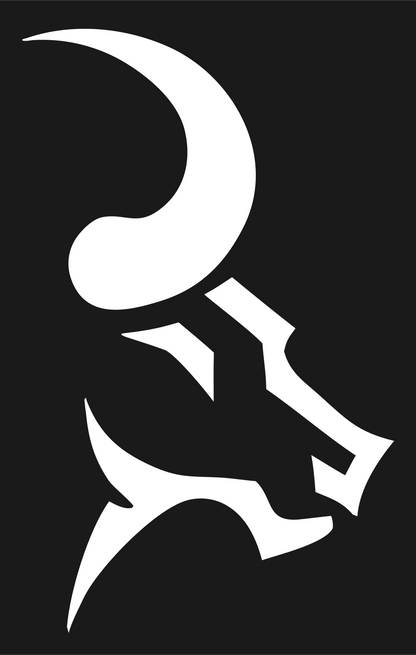 Tribal Bull Head Badge #1a1a1a/#ffffff