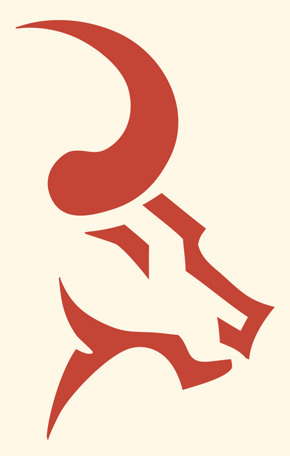 Tribal Bull Head Badge #fff8e7/#c44536