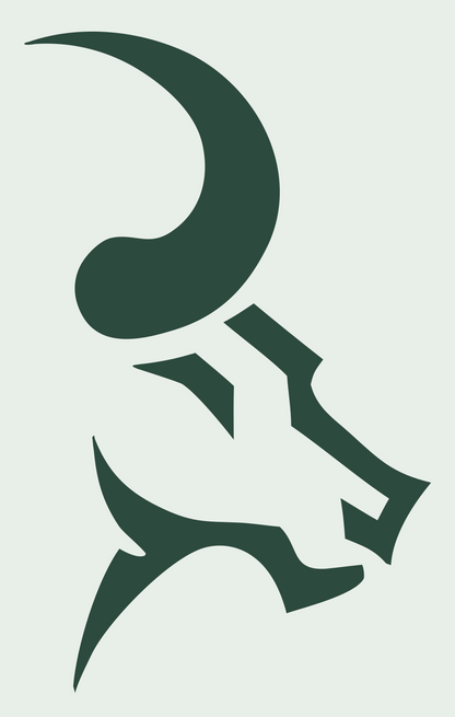 Tribal Bull Head Badge #e8efe9/#2d4a3e