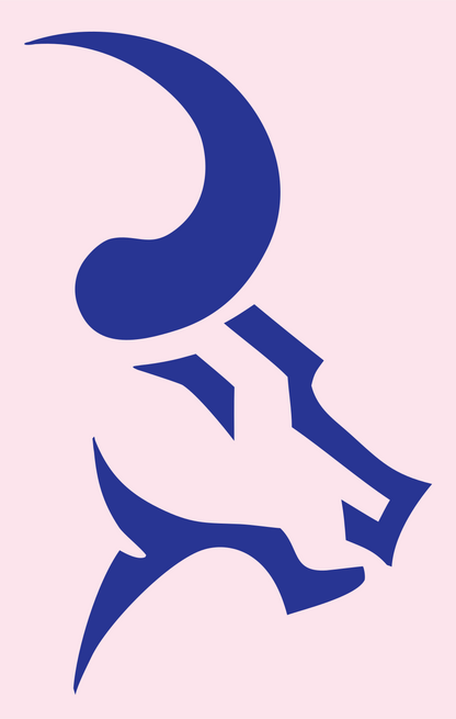 Tribal Bull Head Badge #fce4ec/#283593