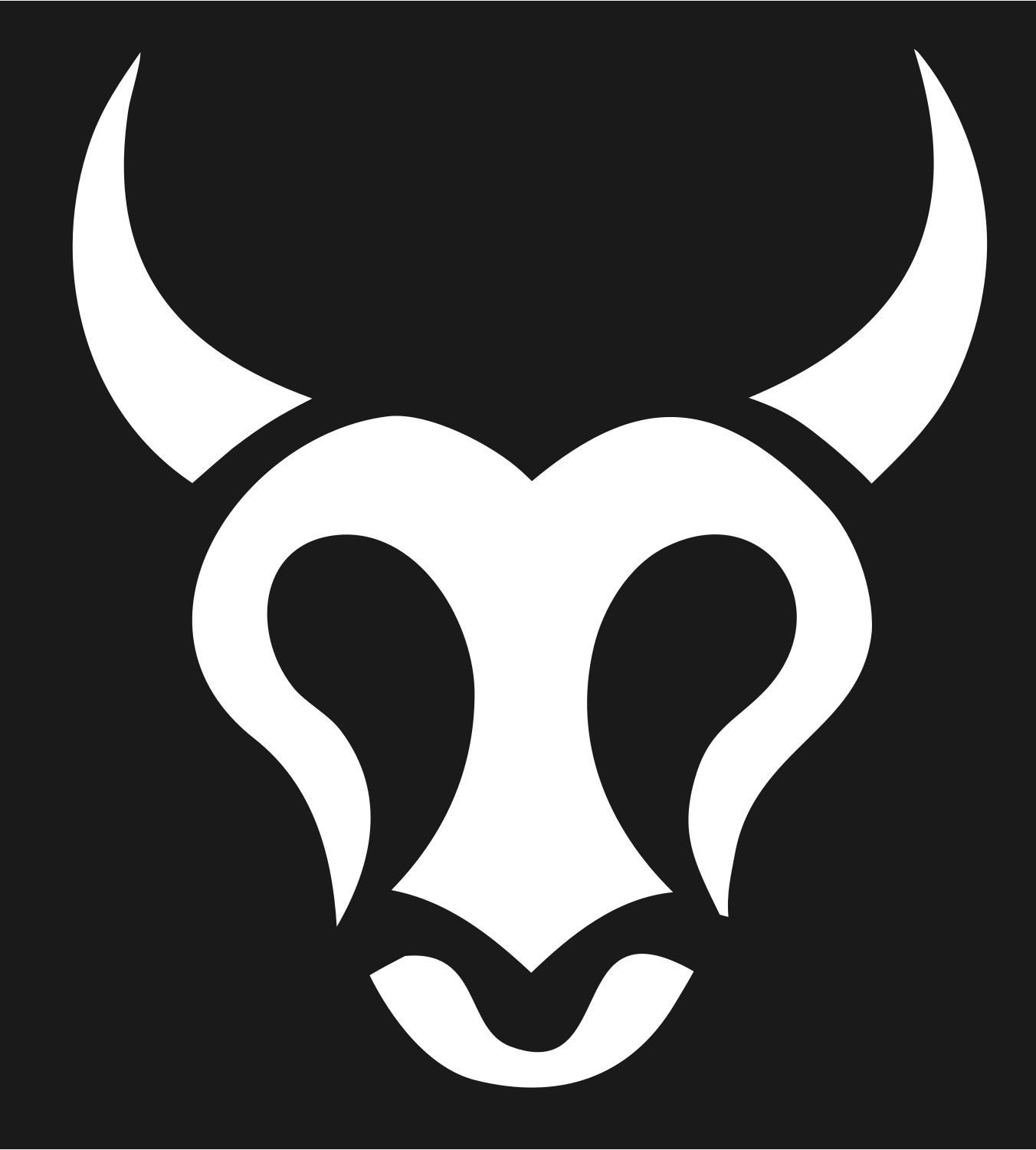 Hand-Drawn Taurus Face Crest #1a1a1a/#ffffff