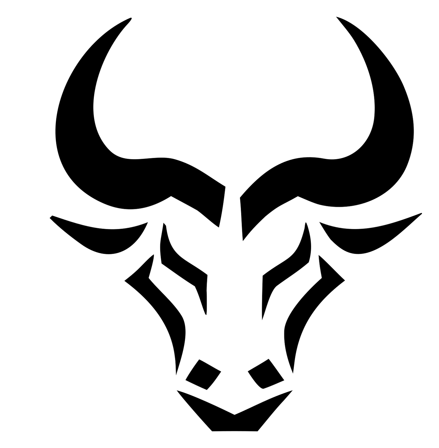 Geometric Bull Face Mark #ffffff/#000000