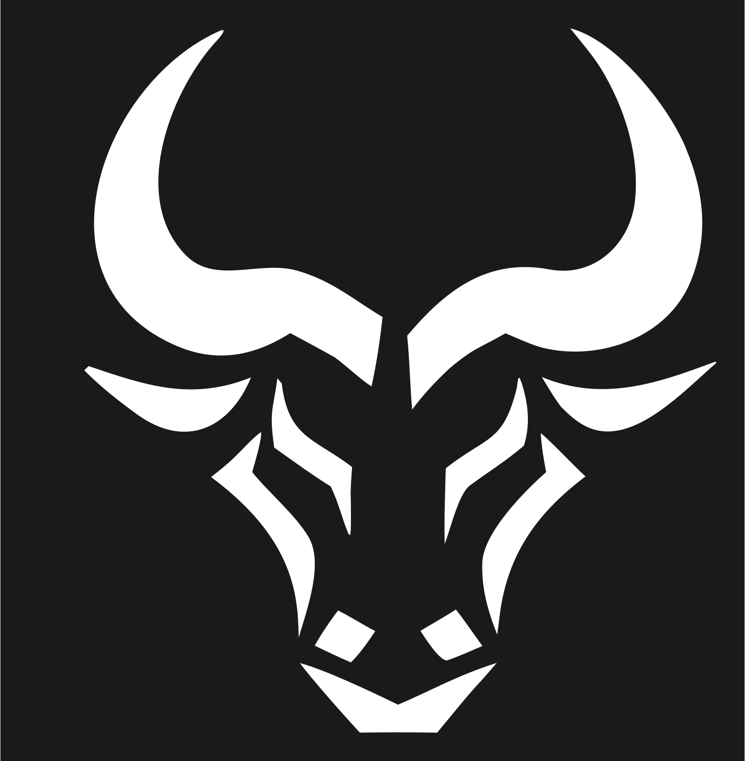 Geometric Bull Face Mark #1a1a1a/#ffffff