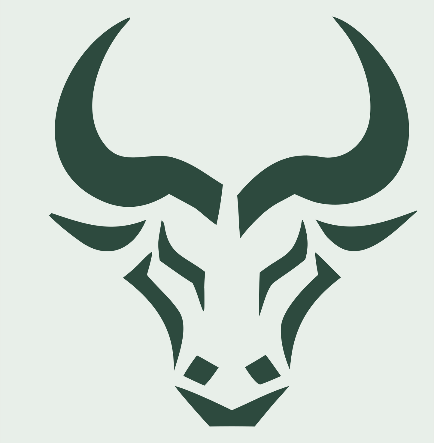 Geometric Bull Face Mark #e8efe9/#2d4a3e