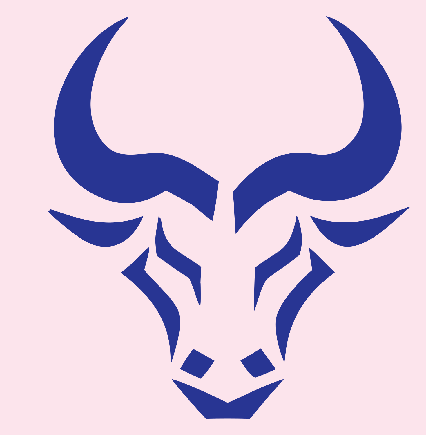 Geometric Bull Face Mark #fce4ec/#283593