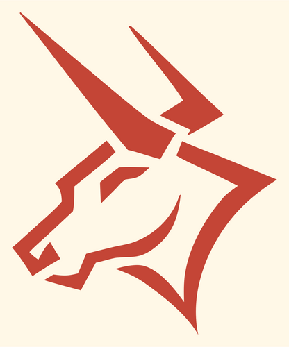 Angular Bull Profile Badge #fff8e7/#c44536