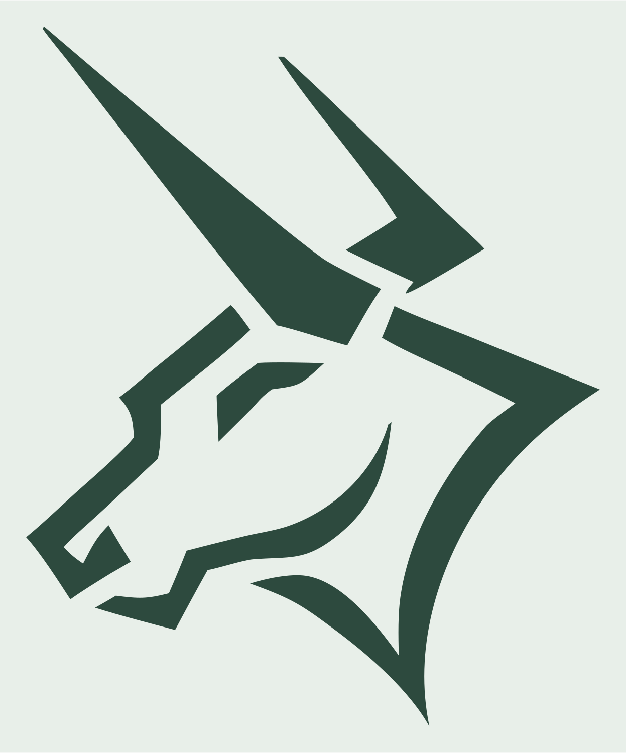 Angular Bull Profile Badge #e8efe9/#2d4a3e