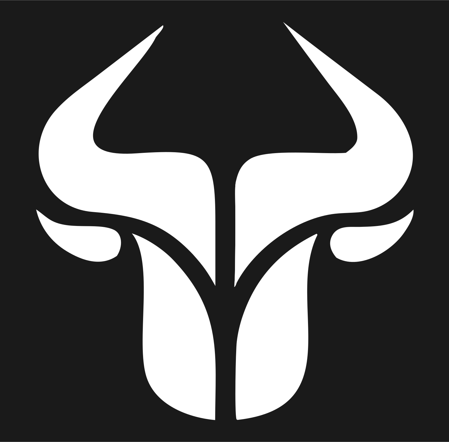 Bold Bull Skull Emblem #1a1a1a/#ffffff