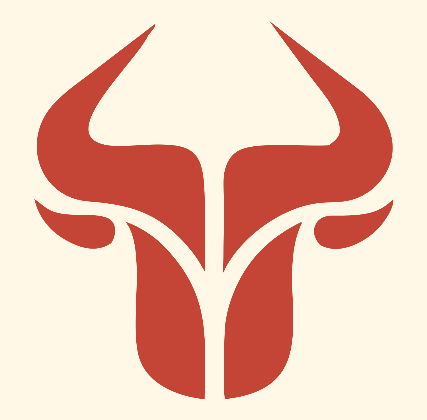 Bold Bull Skull Emblem #fff8e7/#c44536