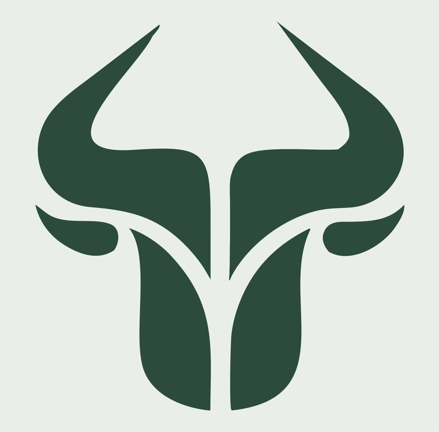 Bold Bull Skull Emblem #e8efe9/#2d4a3e