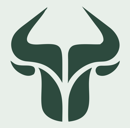 Bold Bull Skull Emblem #e8efe9/#2d4a3e