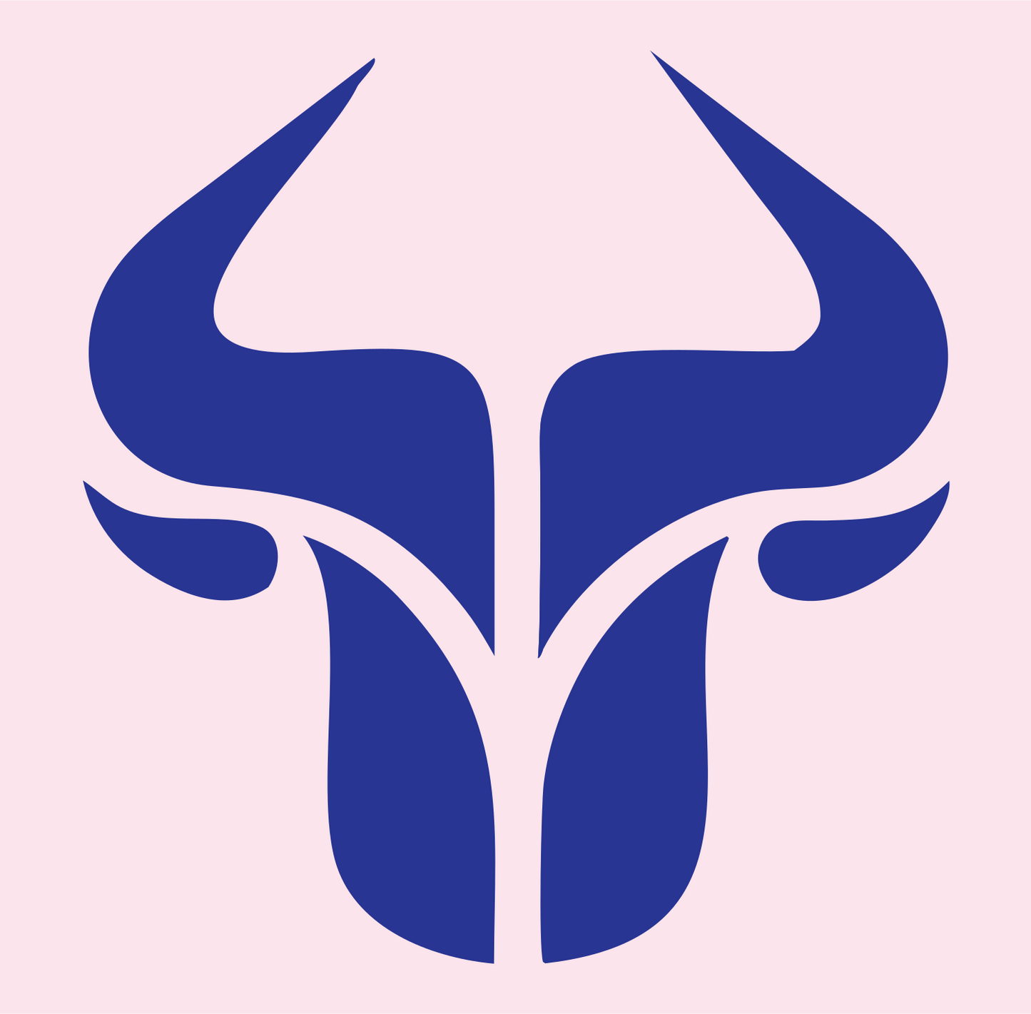 Bold Bull Skull Emblem #fce4ec/#283593
