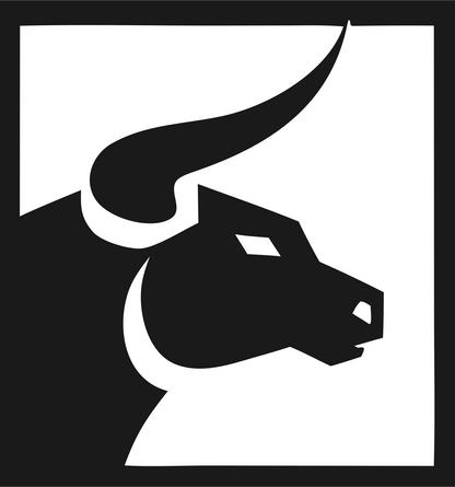 Negative Space Bull Square Logo #1a1a1a/#ffffff