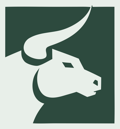 Negative Space Bull Square Logo #e8efe9/#2d4a3e