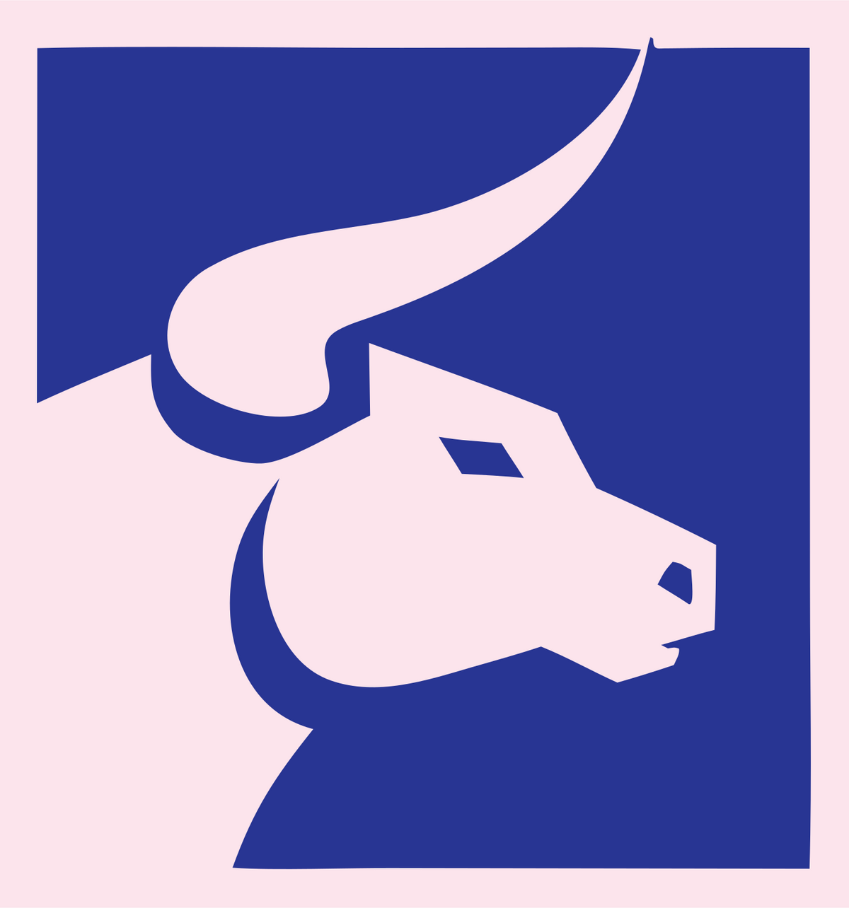 Negative Space Bull Square Logo #fce4ec/#283593