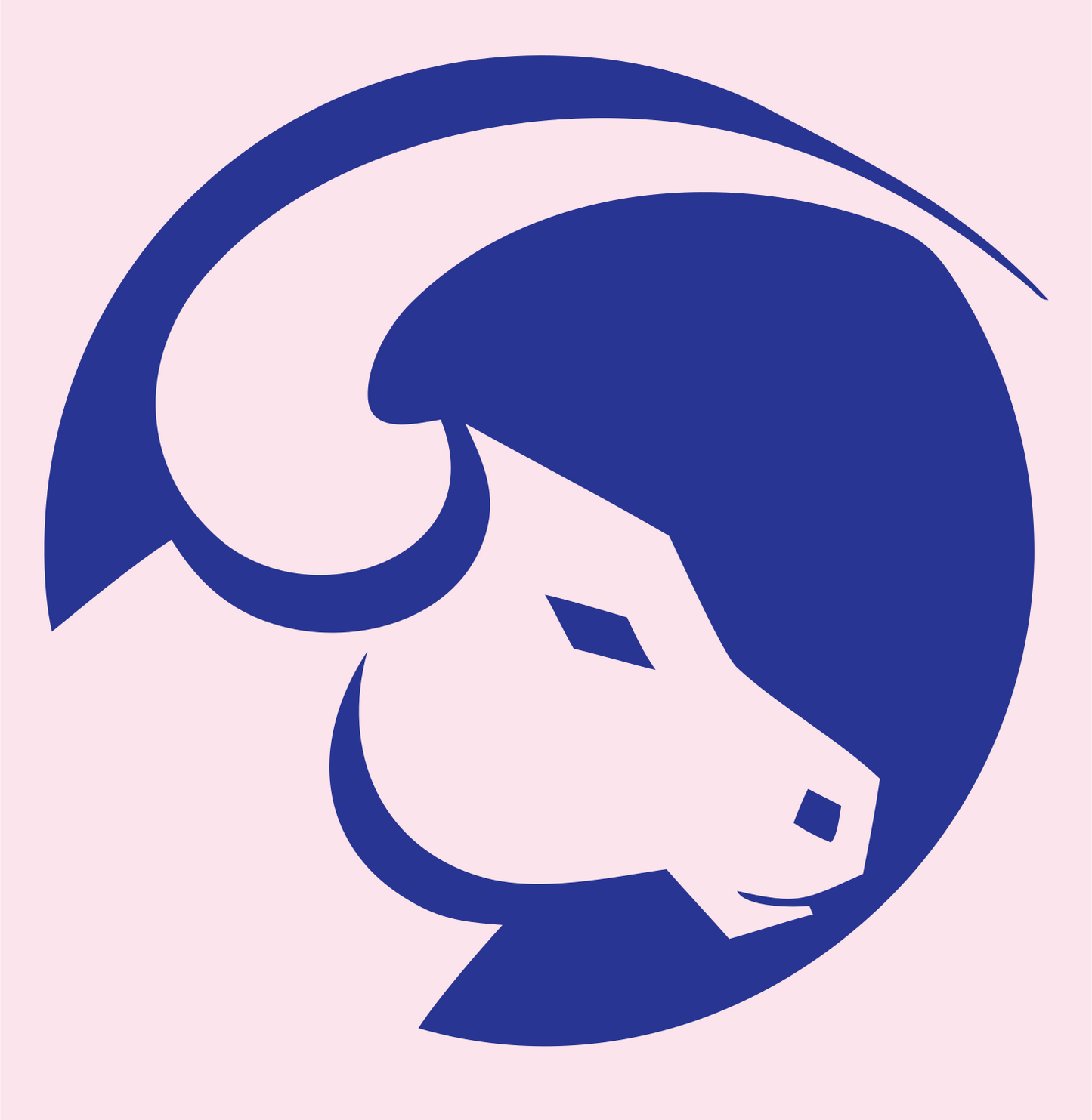 Negative Space Bull Circle Logo #fce4ec/#283593