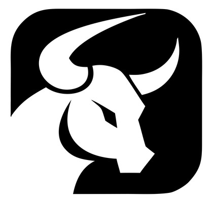 Negative Space Bull Portrait Badge #ffffff/#000000