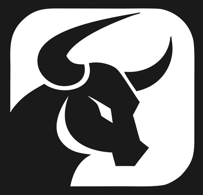 Negative Space Bull Portrait Badge #1a1a1a/#ffffff