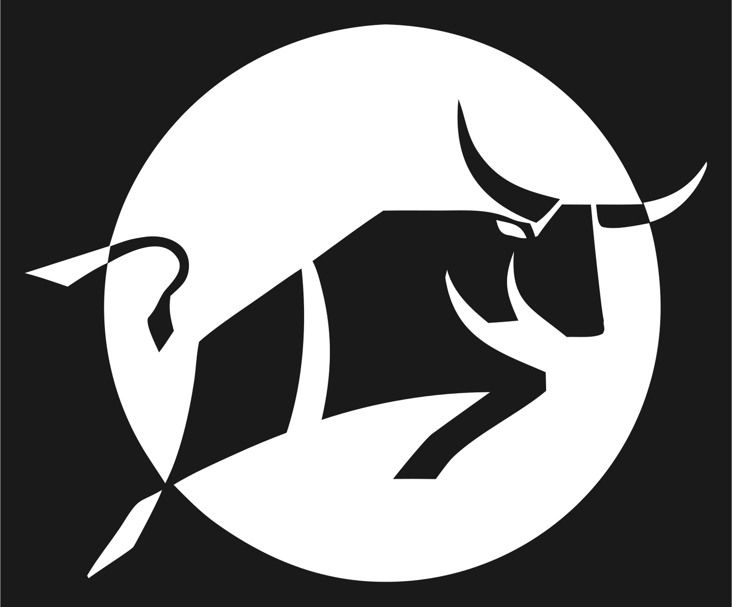 Charging Bull Circle Badge #1a1a1a/#ffffff