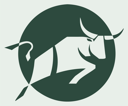 Charging Bull Circle Badge #e8efe9/#2d4a3e