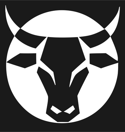 Negative Space Bull Circle Badge #1a1a1a/#ffffff