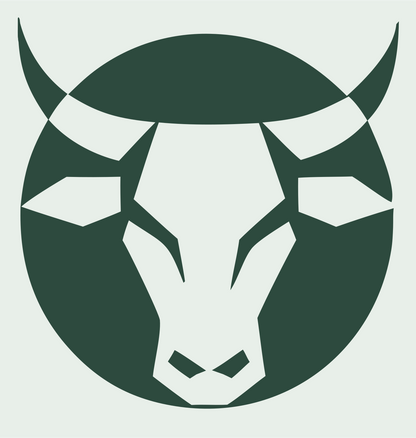 Negative Space Bull Circle Badge #e8efe9/#2d4a3e