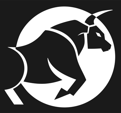 Charging Bull Circle Logo #1a1a1a/#ffffff