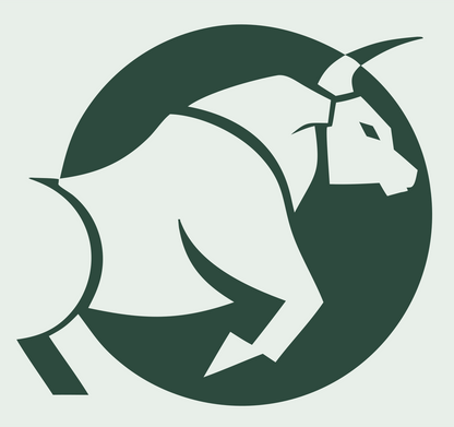 Charging Bull Circle Logo #e8efe9/#2d4a3e