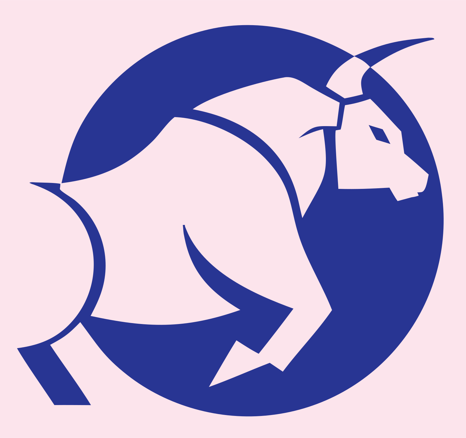 Charging Bull Circle Logo #fce4ec/#283593