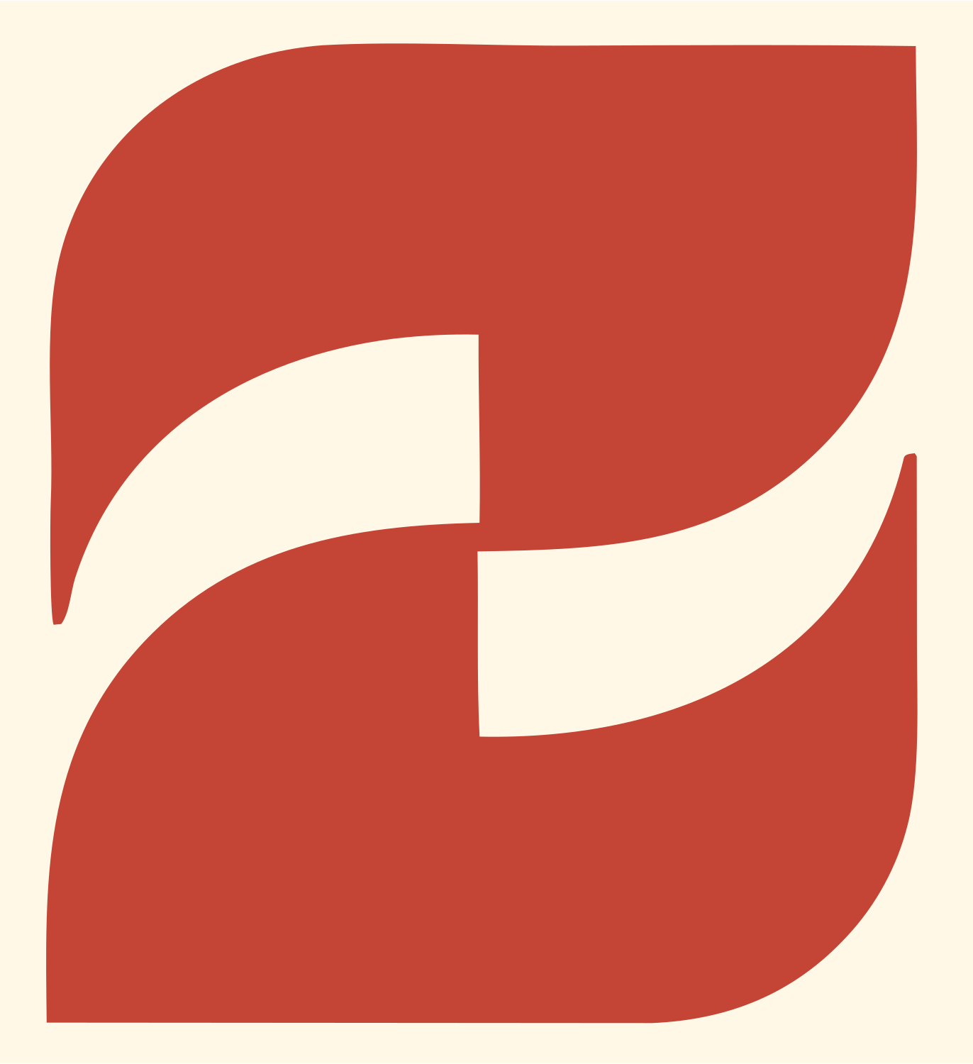 Bold Twin Leaves Gemini Icon #fff8e7/#c44536