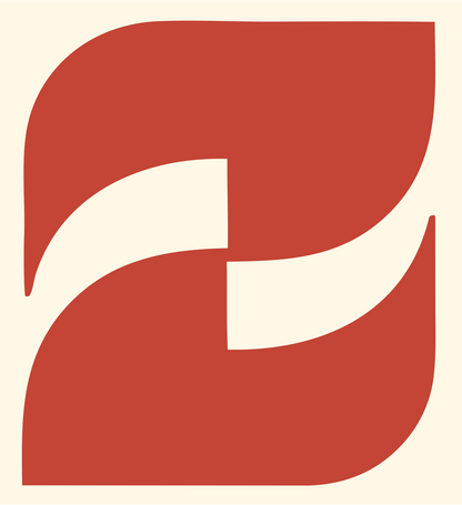 Bold Twin Leaves Gemini Icon #fff8e7/#c44536