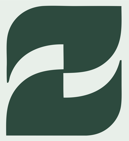 Bold Twin Leaves Gemini Icon #e8efe9/#2d4a3e