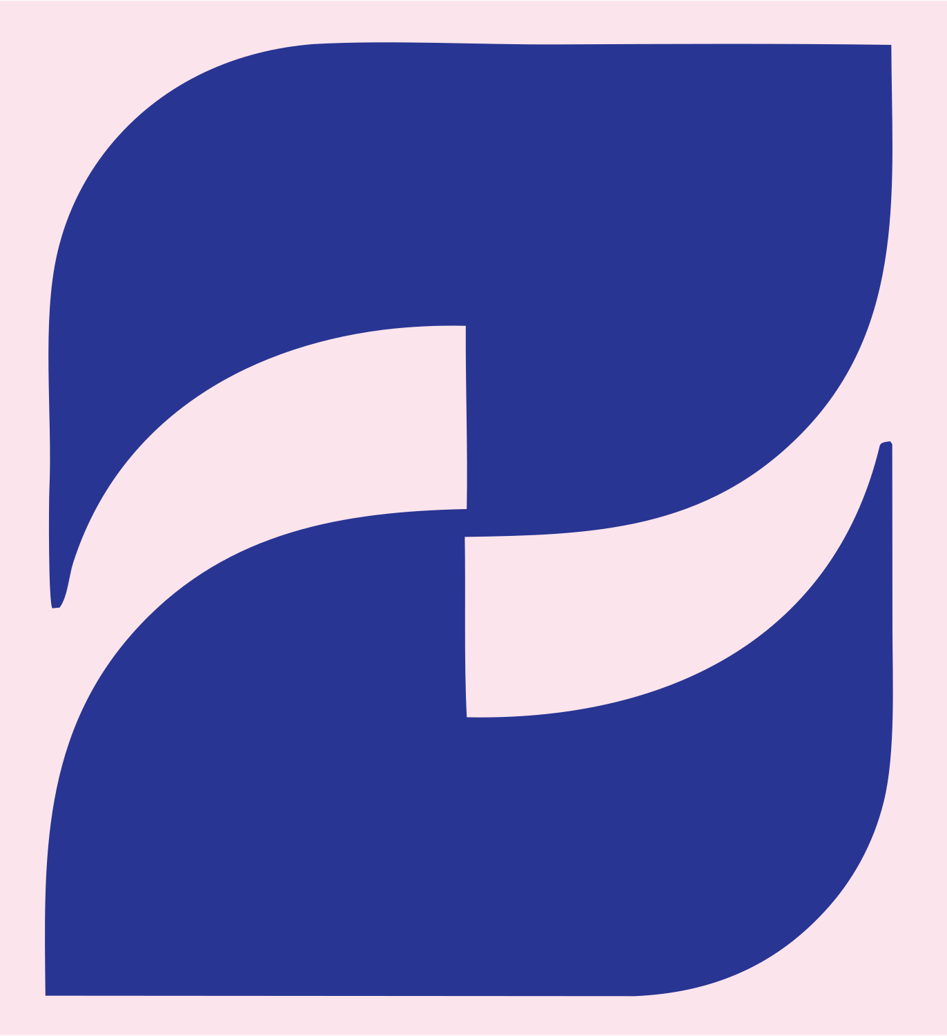 Bold Twin Leaves Gemini Icon #fce4ec/#283593