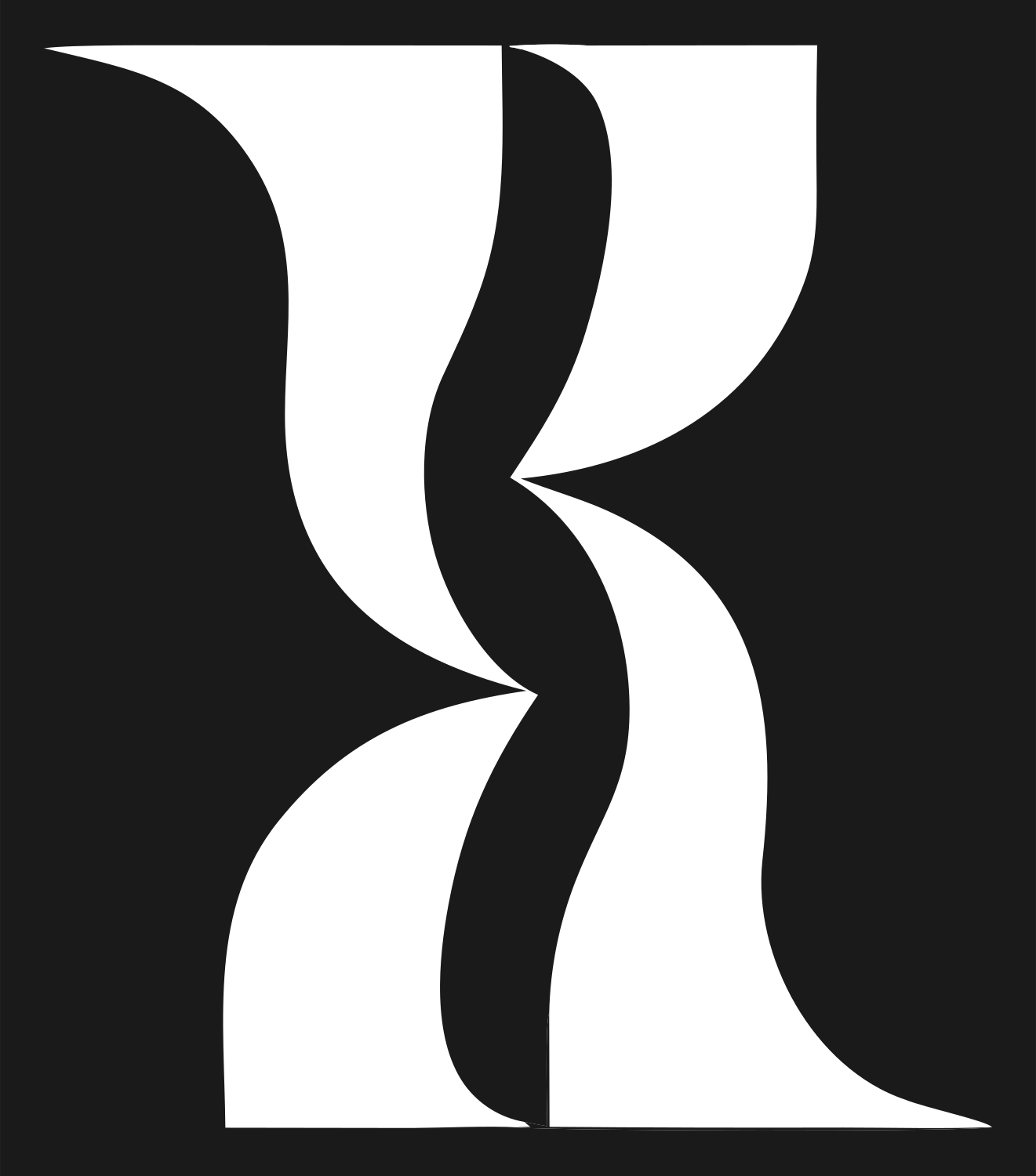 Negative Space Gemini Hourglass Mark #1a1a1a/#ffffff