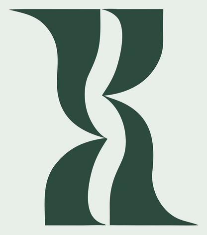 Negative Space Gemini Hourglass Mark #e8efe9/#2d4a3e