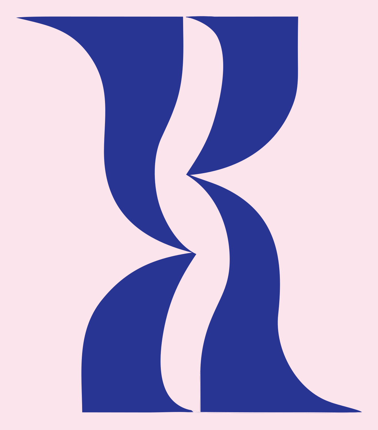Negative Space Gemini Hourglass Mark #fce4ec/#283593
