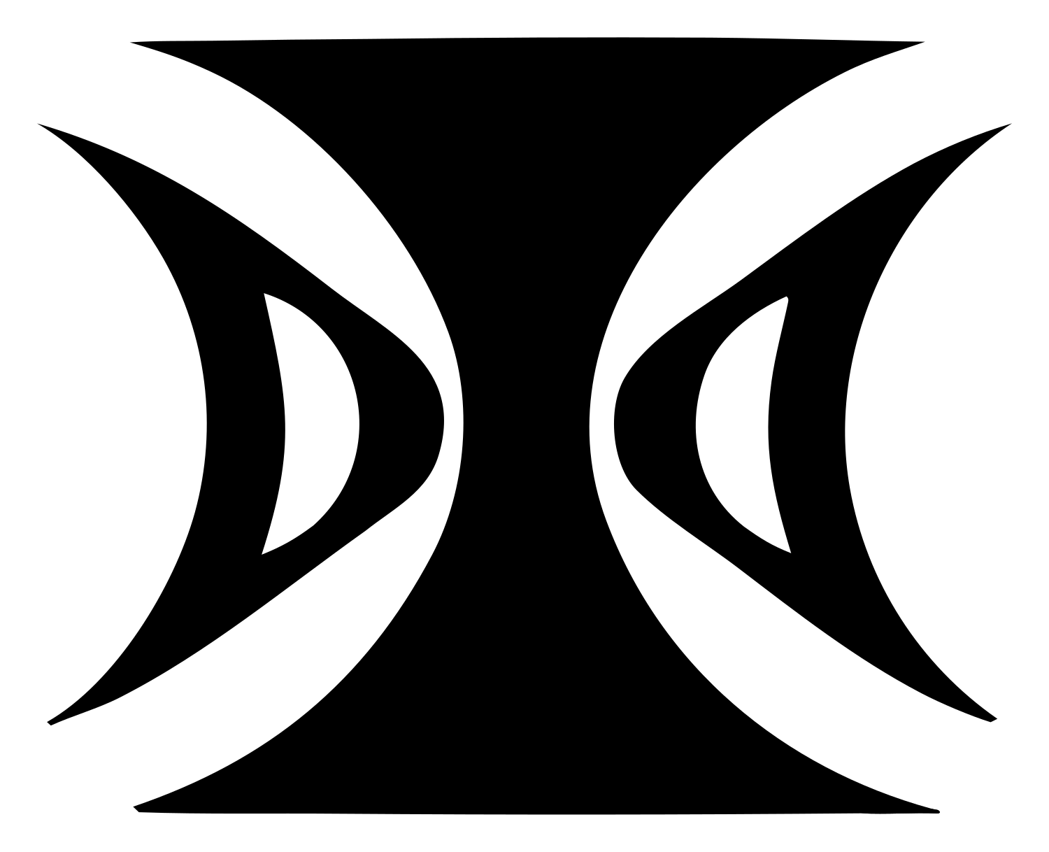 Mirrored Crescent Gemini Emblem #ffffff/#000000
