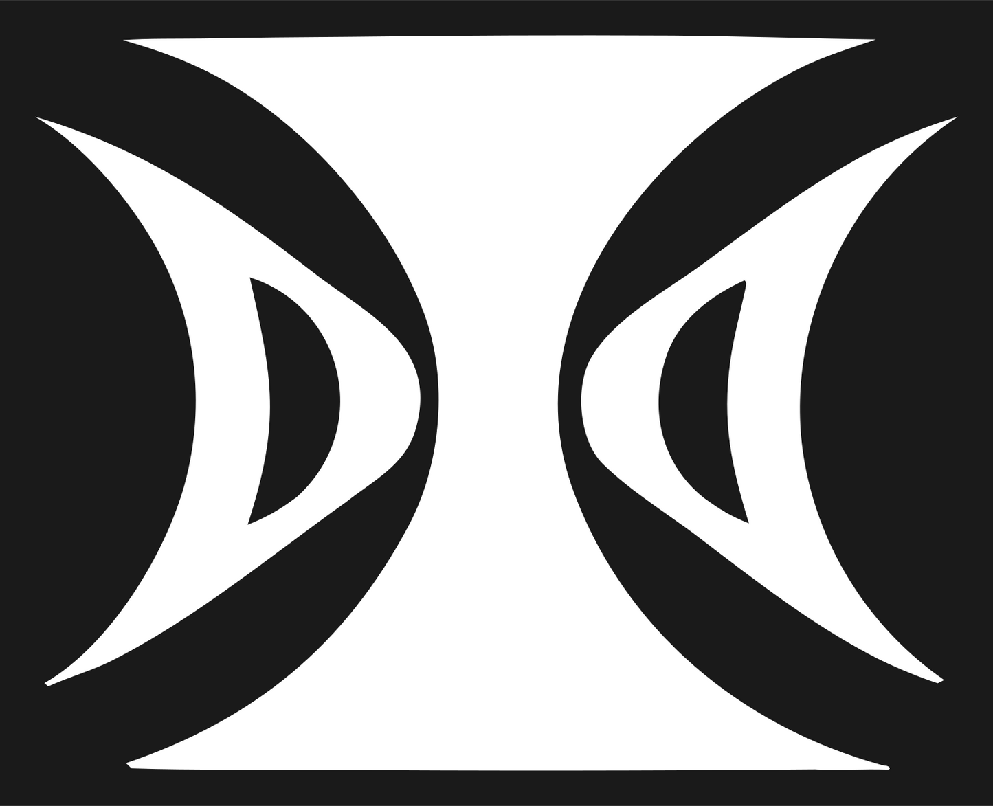 Mirrored Crescent Gemini Emblem #1a1a1a/#ffffff