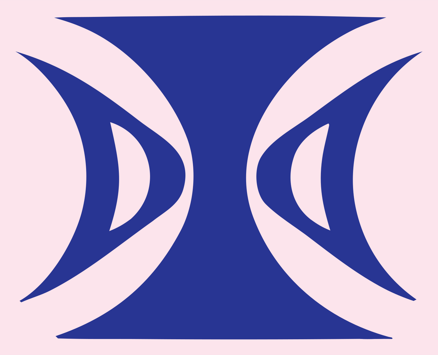 Mirrored Crescent Gemini Emblem #fce4ec/#283593