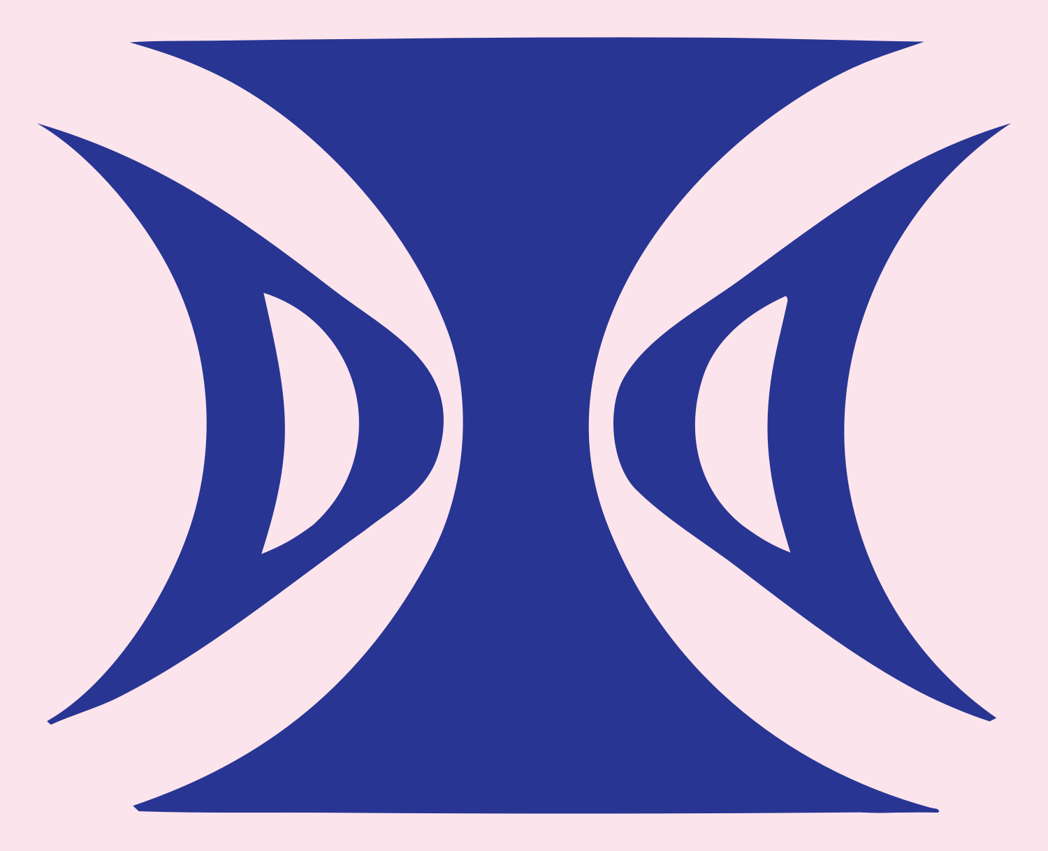 Mirrored Crescent Gemini Emblem #fce4ec/#283593