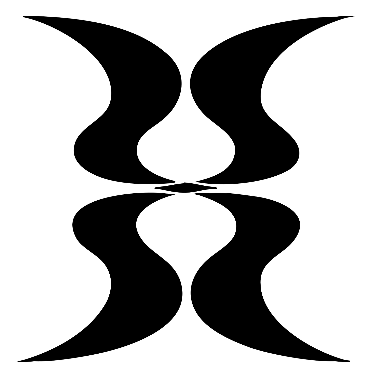 Symmetrical Hourglass Gemini Icon #ffffff/#000000