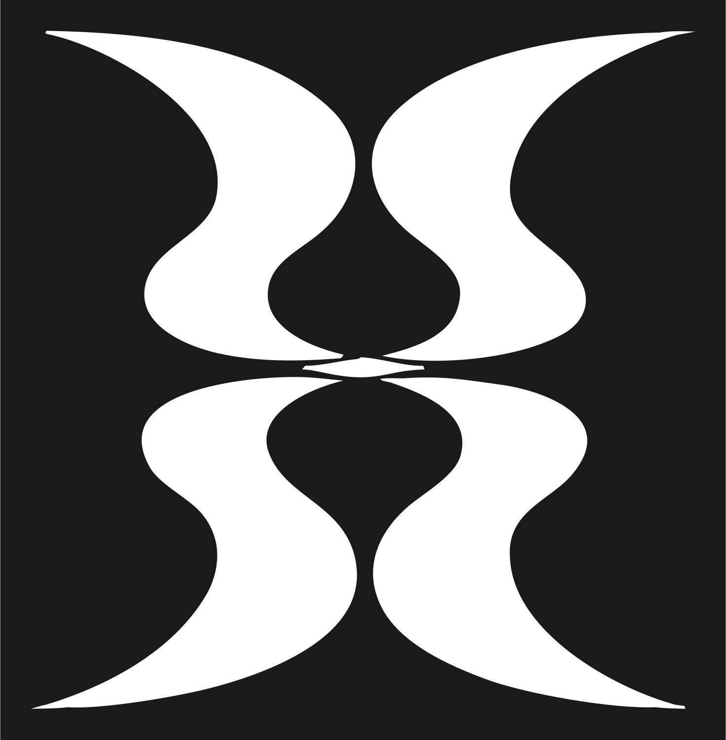 Symmetrical Hourglass Gemini Icon #1a1a1a/#ffffff