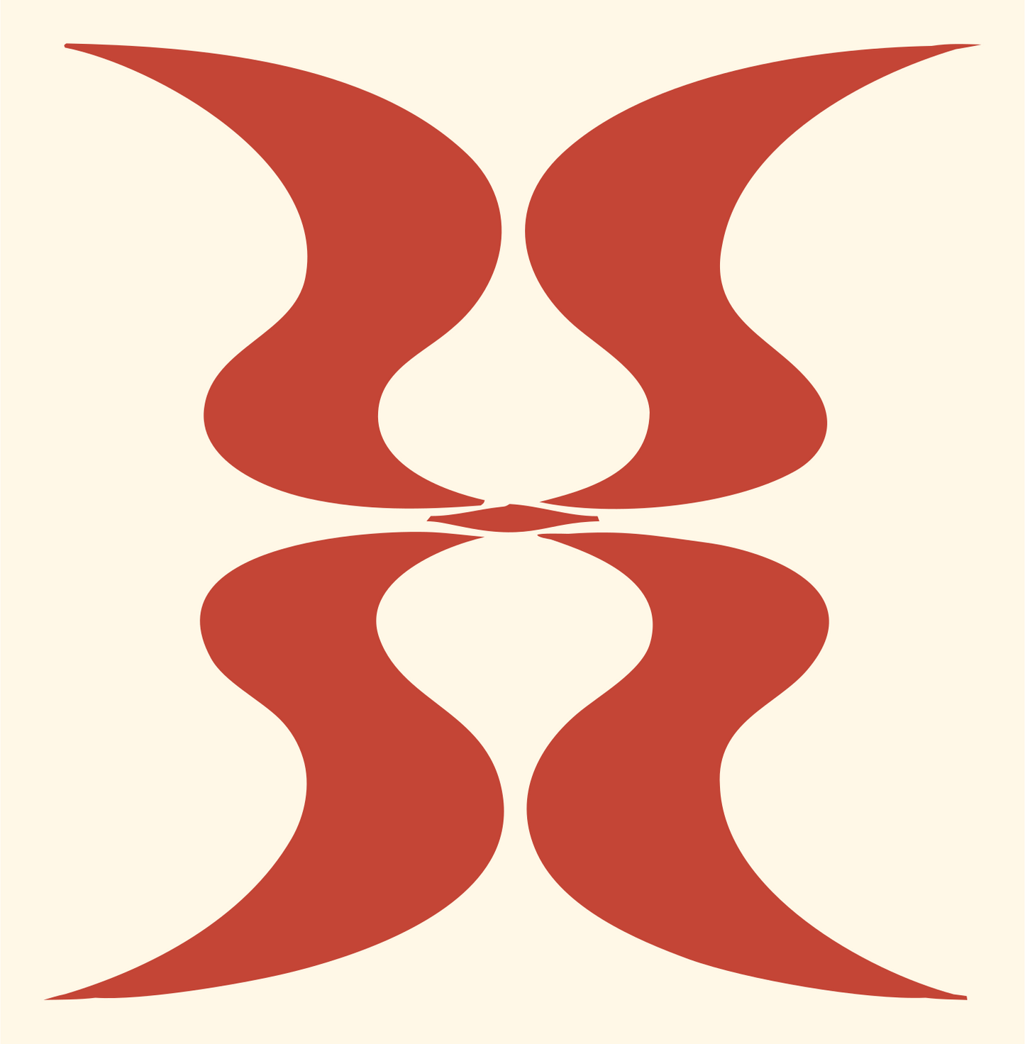 Symmetrical Hourglass Gemini Icon #fff8e7/#c44536