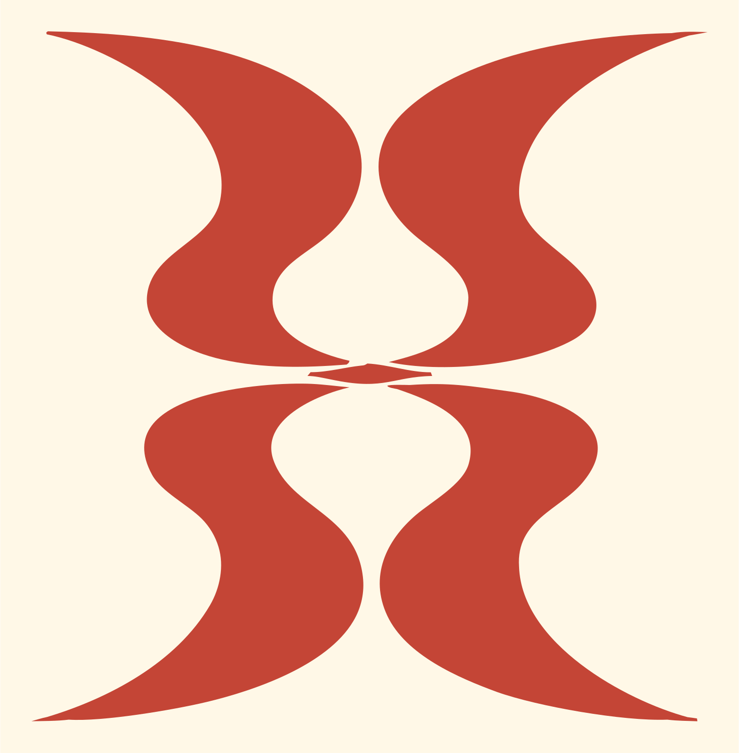 Symmetrical Hourglass Gemini Icon #fff8e7/#c44536