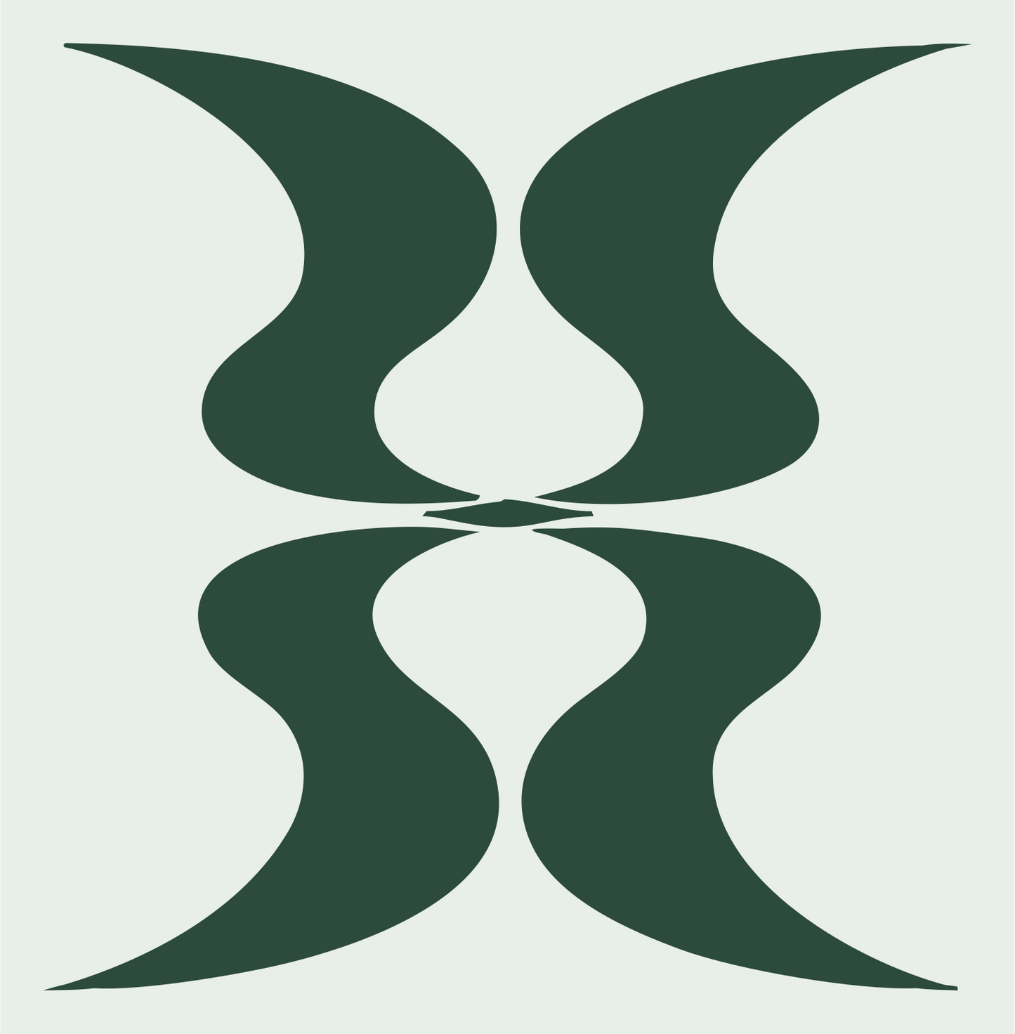 Symmetrical Hourglass Gemini Icon #e8efe9/#2d4a3e