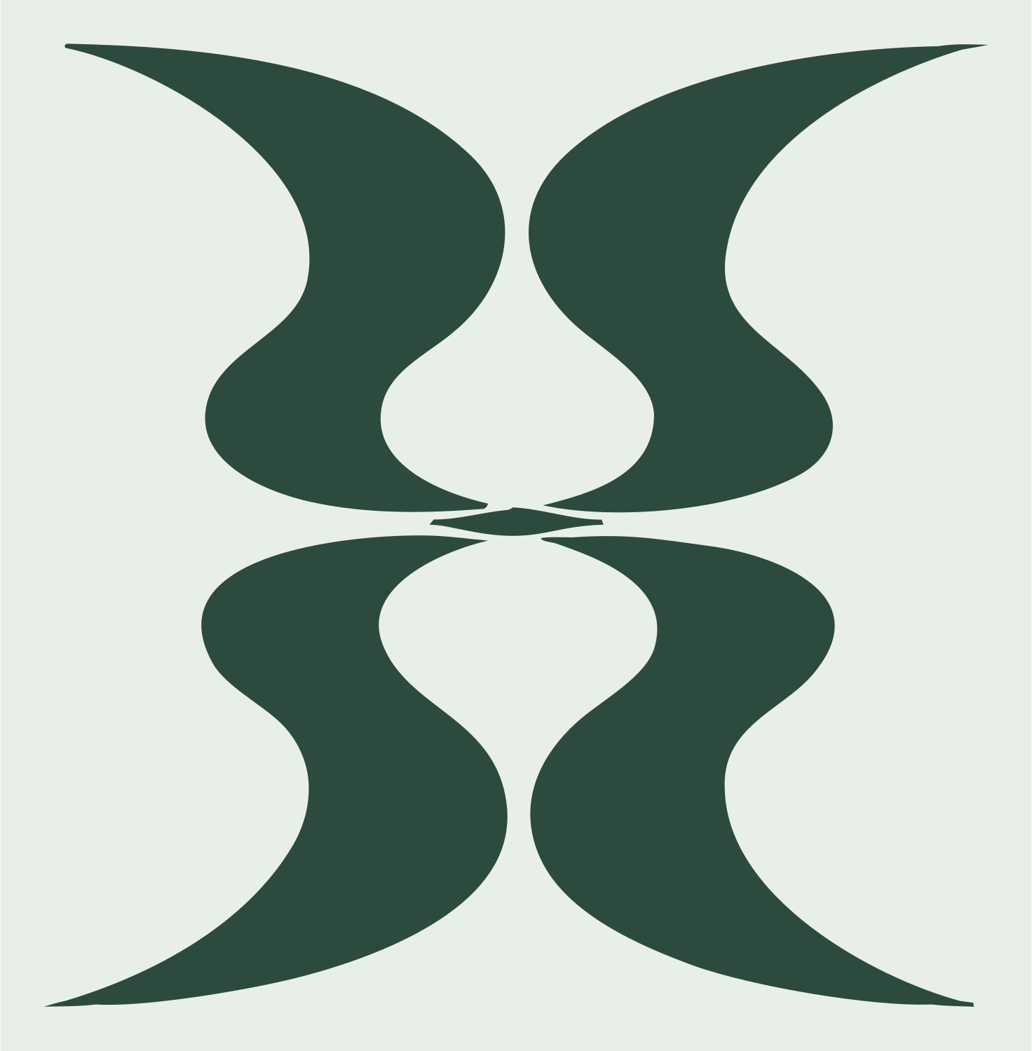 Symmetrical Hourglass Gemini Icon #e8efe9/#2d4a3e