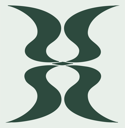 Symmetrical Hourglass Gemini Icon #e8efe9/#2d4a3e