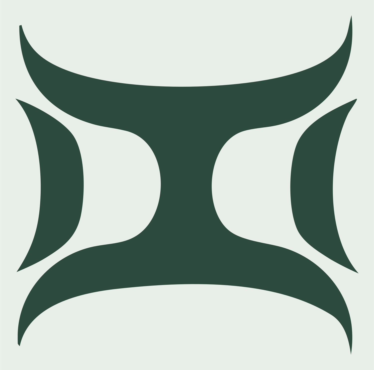 Curved Horns Gemini Mark #e8efe9/#2d4a3e