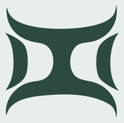 Curved Horns Gemini Mark #e8efe9/#2d4a3e